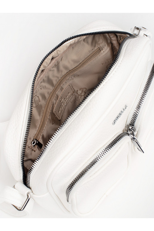 bílá kabelka z kieszonkami