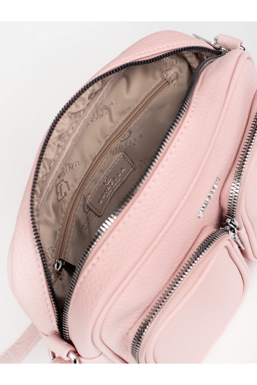 růžová kabelka z kieszonkami