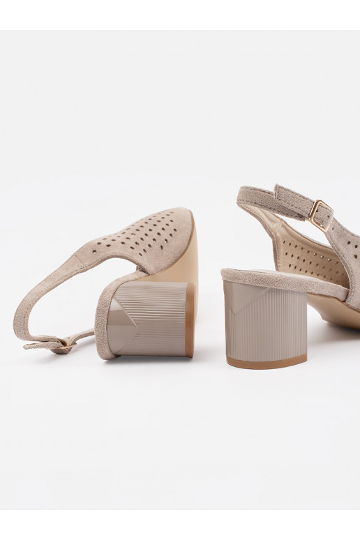 béžové sandály nízký podpatek