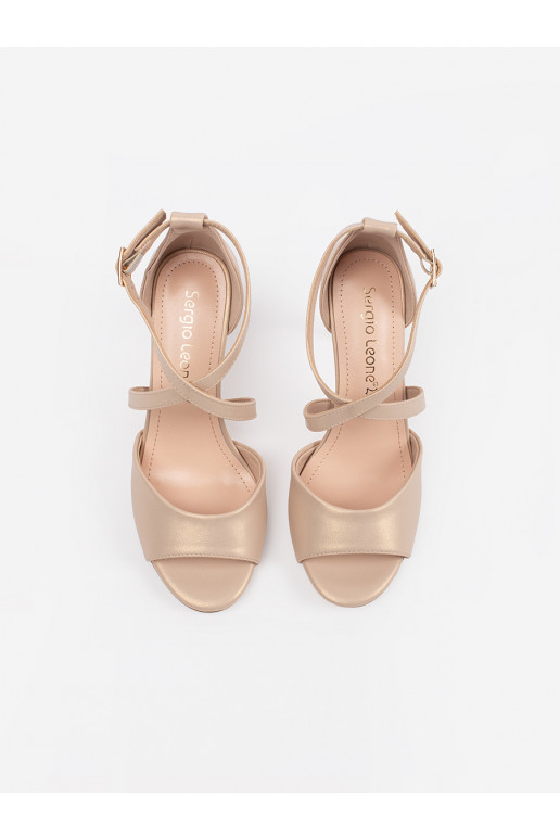 Žabky  s tenkým podpatkem perłowe Sergio Leone