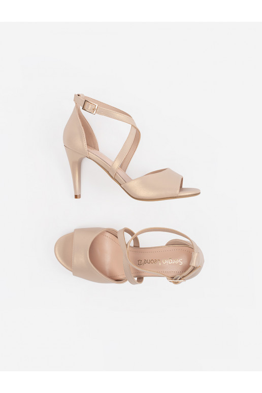 Žabky  s tenkým podpatkem perłowe Sergio Leone