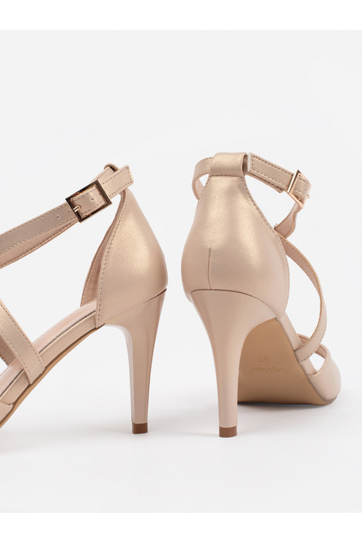 Žabky  s tenkým podpatkem perłowe Sergio Leone