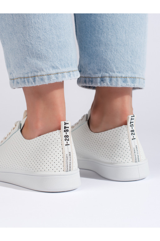 Bílé dírkované dámské tenisky