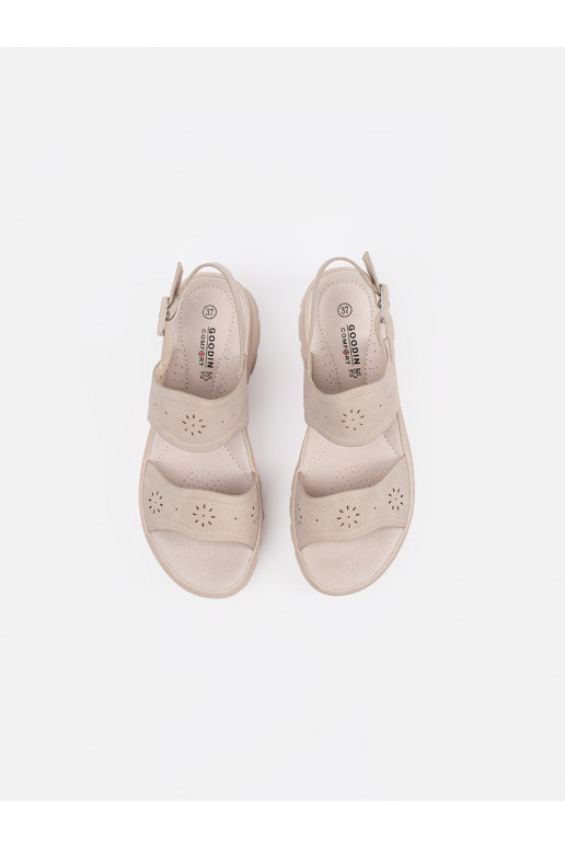 slonová kost sandály  s masivním podpatkem slonová kost sandály  s masivním podpatkem