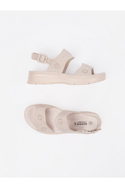 slonová kost sandály  s masivním podpatkem slonová kost sandály  s masivním podpatkem