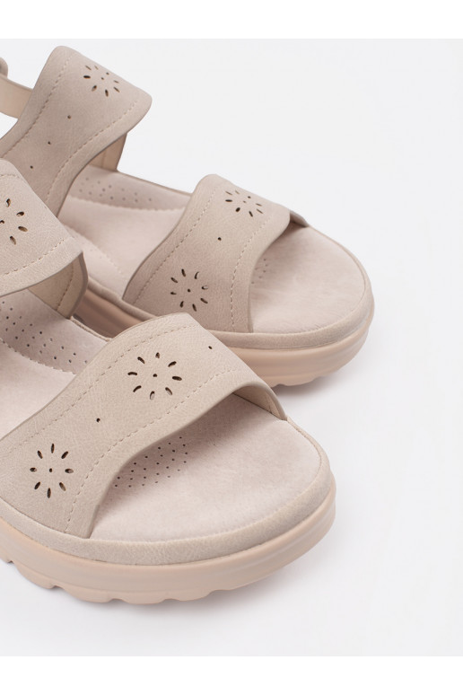 slonová kost sandály  s masivním podpatkem slonová kost sandály  s masivním podpatkem