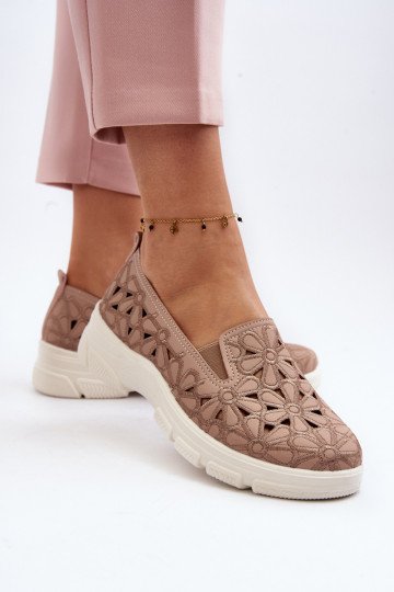 s ažurovými prvky boty  růžová Emilei