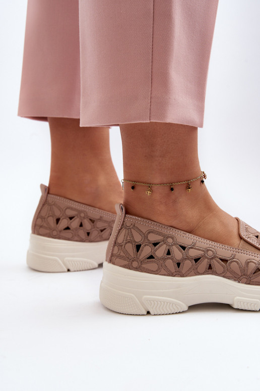 s ažurovými prvky boty  růžová Emilei s ažurovými prvky boty  růžová Emilei