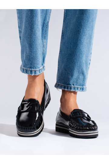 s efektem laku Černé Mokasíny s platformou 2