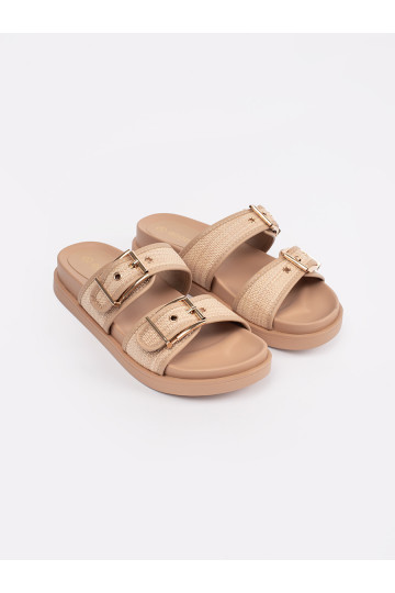 Béžové ploché sandály  2