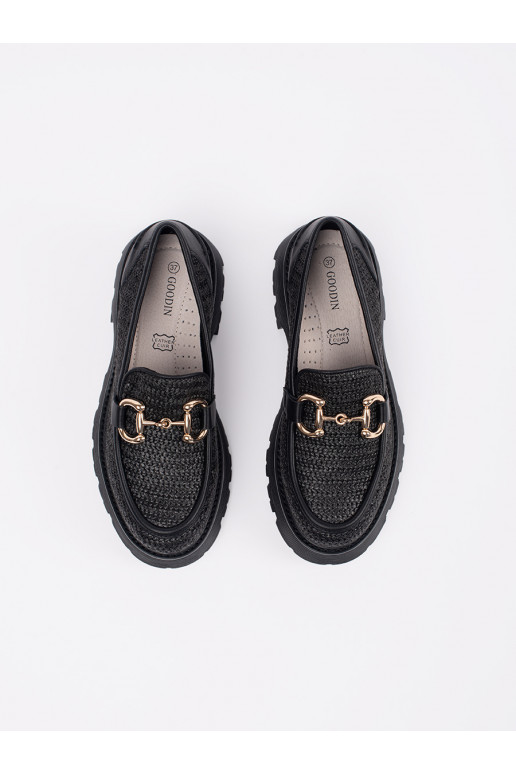 Černé Mokasíny s platformou  Černé Mokasíny s platformou