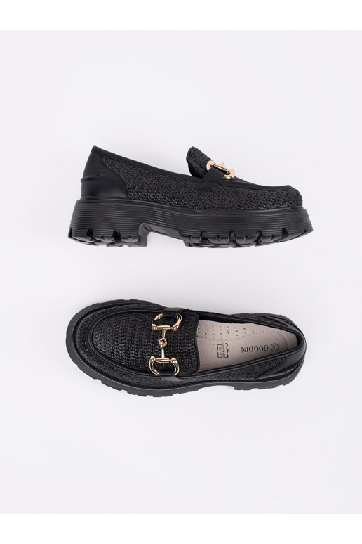 Černé Mokasíny s platformou  Černé Mokasíny s platformou