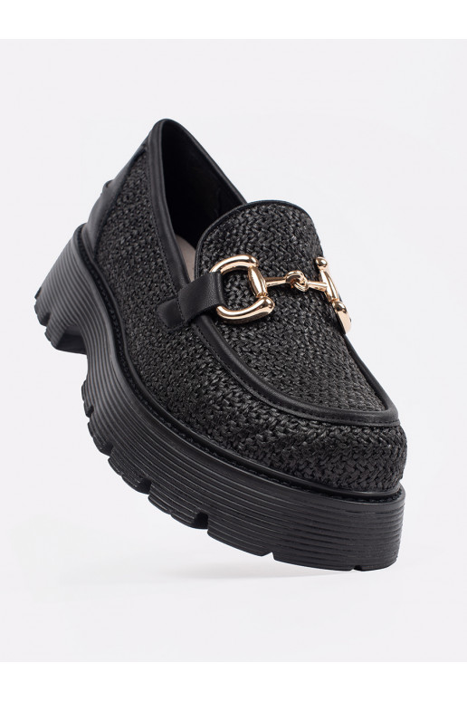 Černé Mokasíny s platformou  Černé Mokasíny s platformou