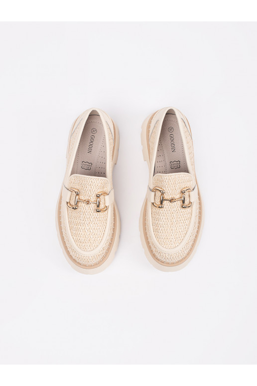 béžové Mokasíny s platformou  béžové Mokasíny s platformou