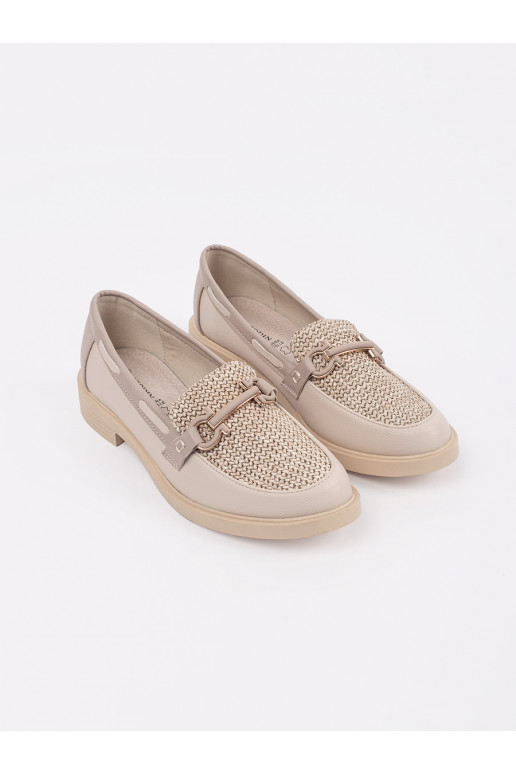 slonová kost mokasíny ze skórzaną wkładką