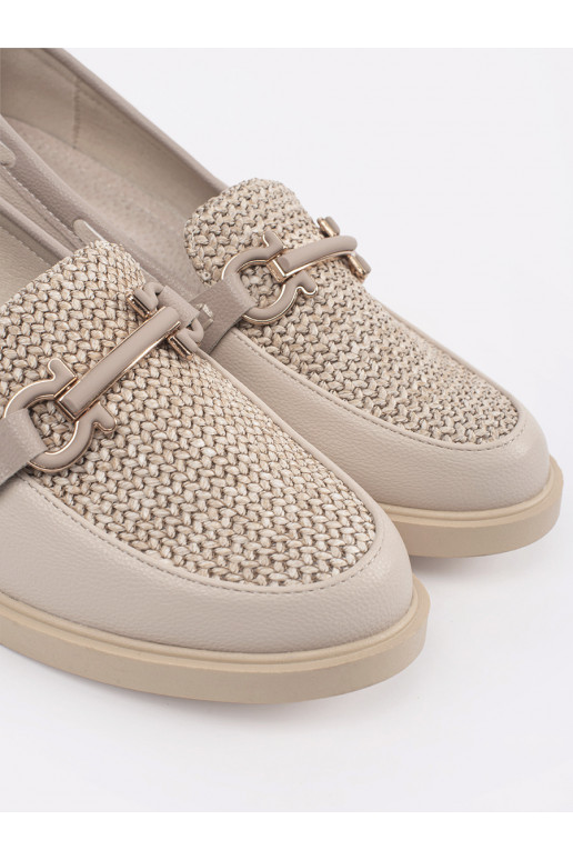 slonová kost mokasíny ze skórzaną wkładką