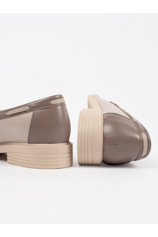 béžové mokasíny ze skórzaną wkładką béžové mokasíny ze skórzaną wkładką