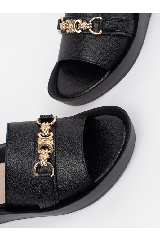 Černé Pantofle  s řetízkem