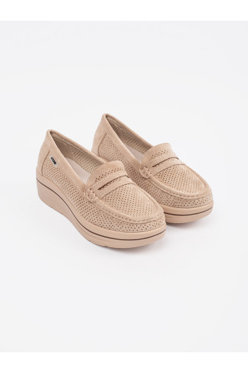 béžové mokasíny s masivním podpatkem 2