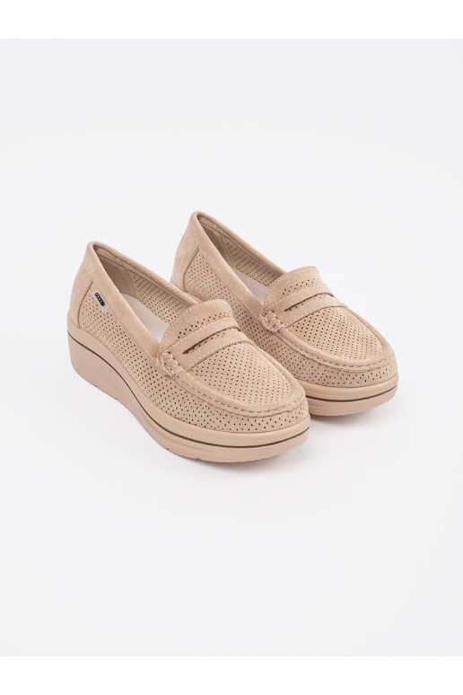 béžové mokasíny s masivním podpatkem béžové mokasíny s masivním podpatkem
