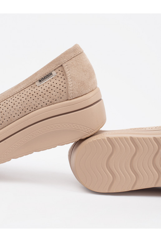 béžové mokasíny s masivním podpatkem béžové mokasíny s masivním podpatkem