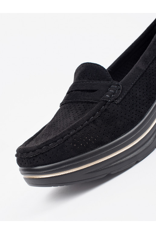 Černé mokasíny s masivním podpatkem Černé mokasíny s masivním podpatkem