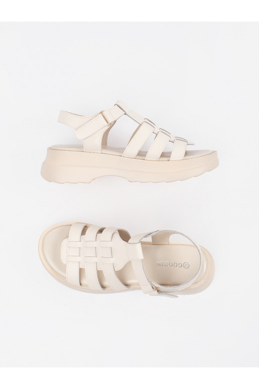 béžové sandály s platformou 