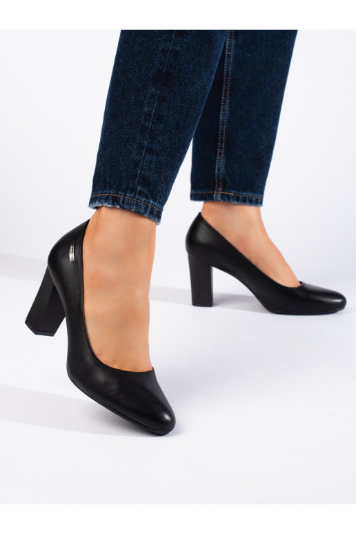 Černé dámské lodičky na podpatku Sergio Leone