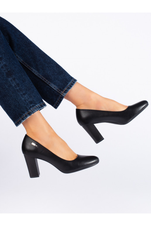 Černé dámské lodičky na podpatku Sergio Leone