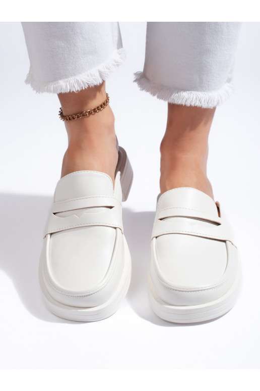 Bílé plné dámské nazouváky