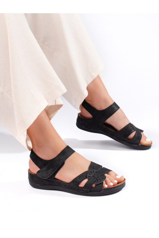 Modré lehké dámské sandály na nízkém klínku