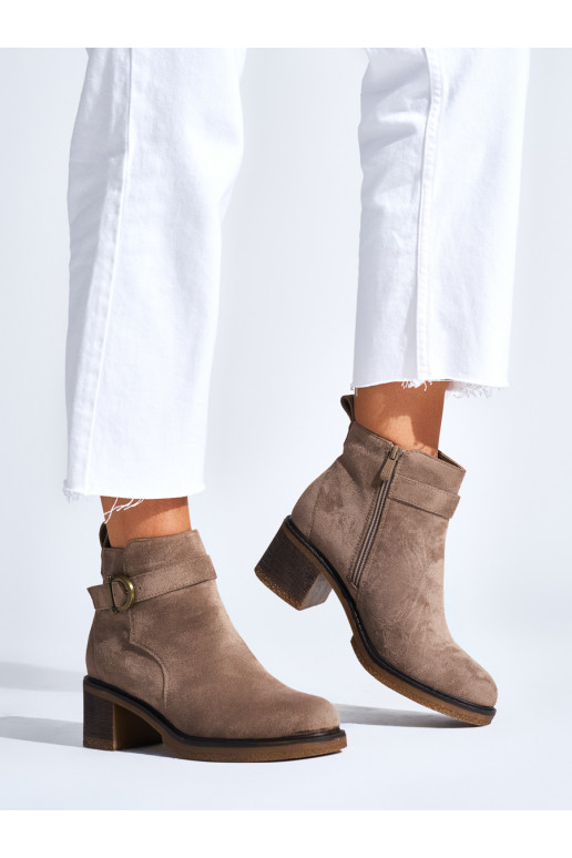 Béžové dámské kotníkové boty