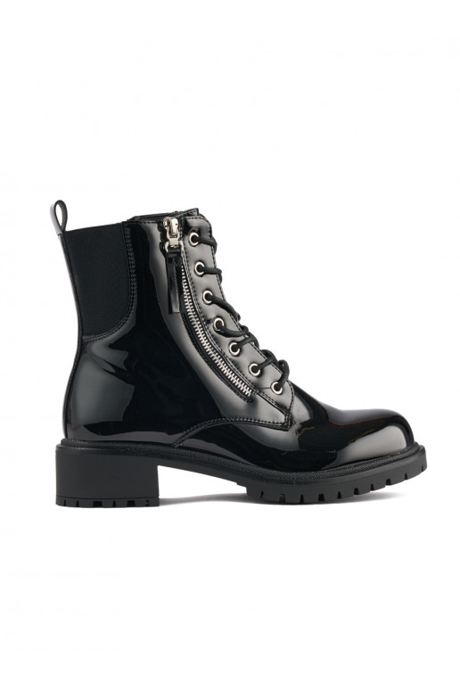 Černé lakované dámské workery