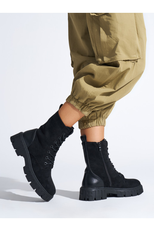 Černé šněrovací dámské workery