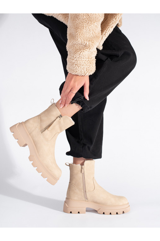 Béžové dámské zateplené kotníkové boty Sergio Leone