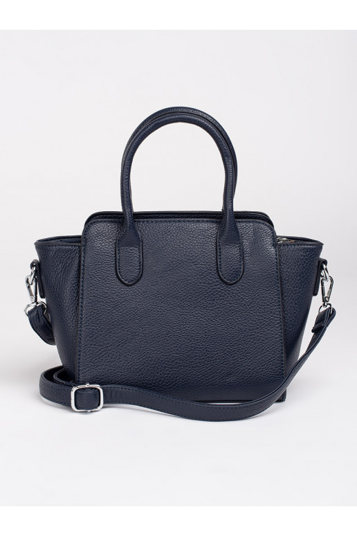 Tmavě modrá dámská kabelka se stříbrnými prvky