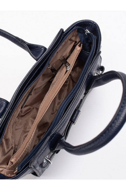 Tmavě modrá dámská kabelka se stříbrnými prvky