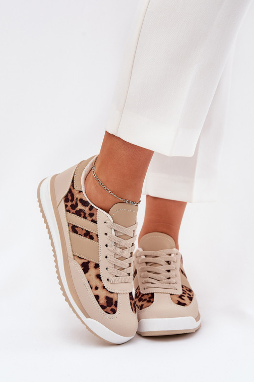 tenisky Tenisky  se vzory leopardí kožešiny béžové-hnědá Galabis tenisky Tenisky  se vzory leopardí kožešiny béžové-hnědá Galabis