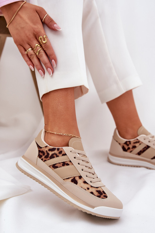 tenisky Tenisky  se vzory leopardí kožešiny béžové-hnědá Galabis tenisky Tenisky  se vzory leopardí kožešiny béžové-hnědá Galabis