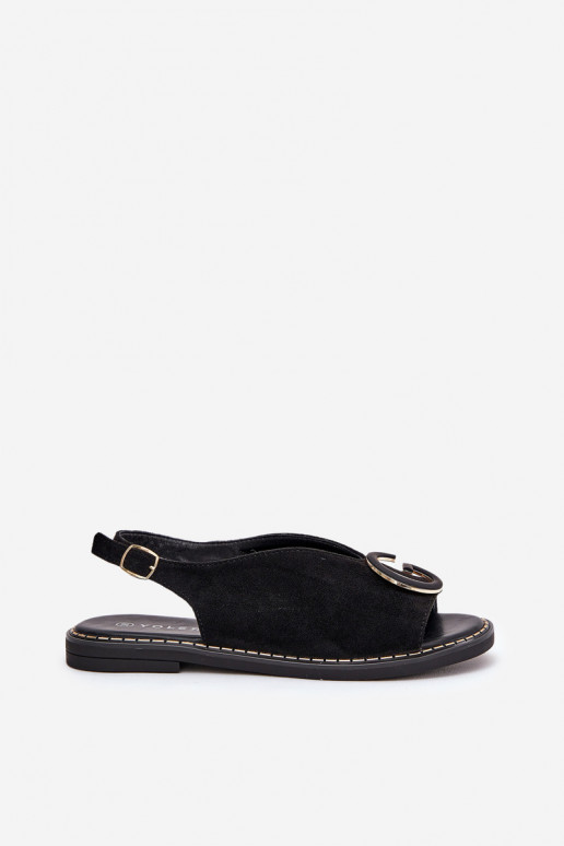 Ploché sandály s ornamenty Černé Haliones Ploché sandály s ornamenty Černé Haliones