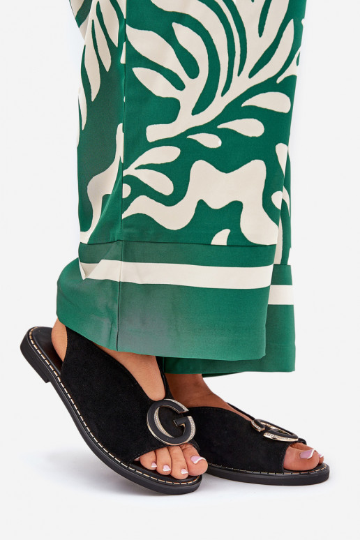 Ploché sandály s ornamenty Černé Haliones Ploché sandály s ornamenty Černé Haliones