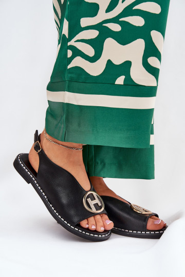 Ploché boty Elegantní styl Žabky s ornamenty Černé Iseliria 2