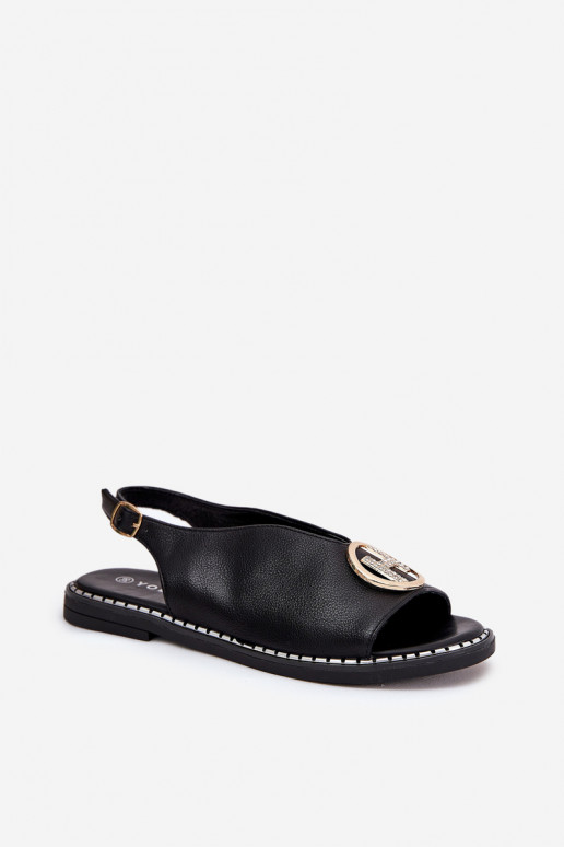 Ploché boty Elegantní styl Žabky s ornamenty Černé Iseliria