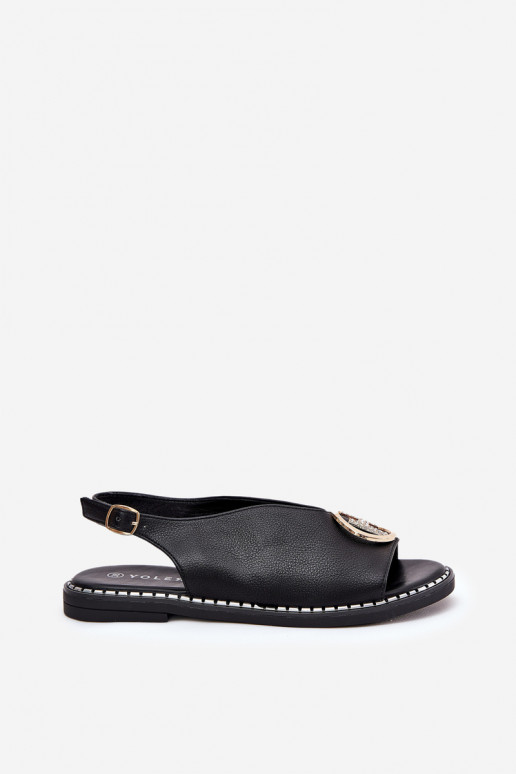 Ploché boty Elegantní styl Žabky s ornamenty Černé Iseliria