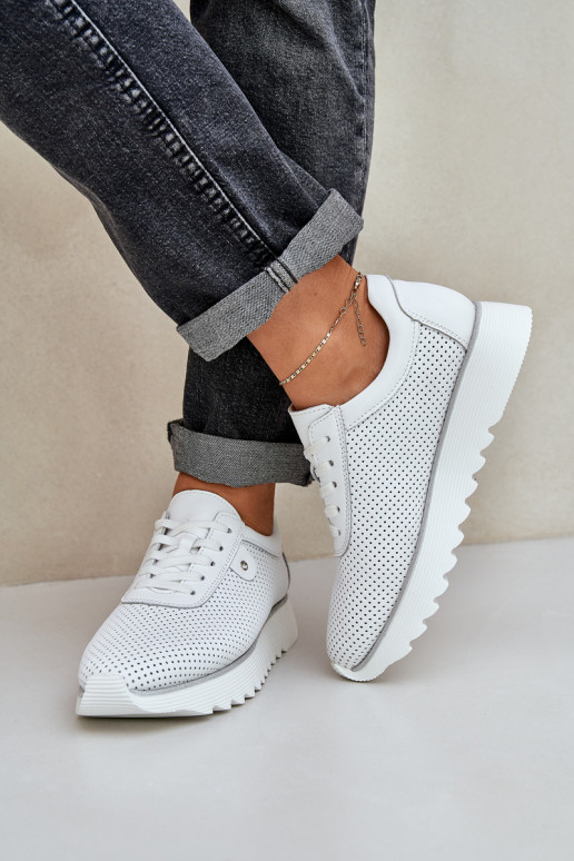 tenisky s platformou se třpytkami D&A LR51-629 bílé  tenisky s platformou se třpytkami D&A LR51-629 bílé