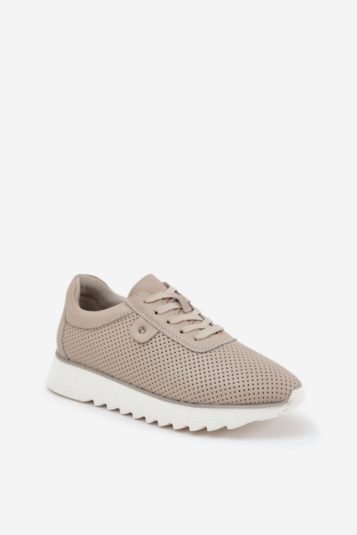 tenisky s platformou se třpytkami D&A LR51-629 béžové  tenisky s platformou se třpytkami D&A LR51-629 béžové