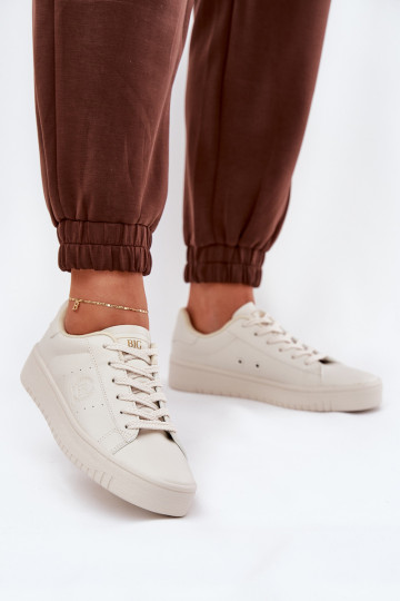  Ležérní obuv z ekologické kůže Big Star NN274578 béžové 2