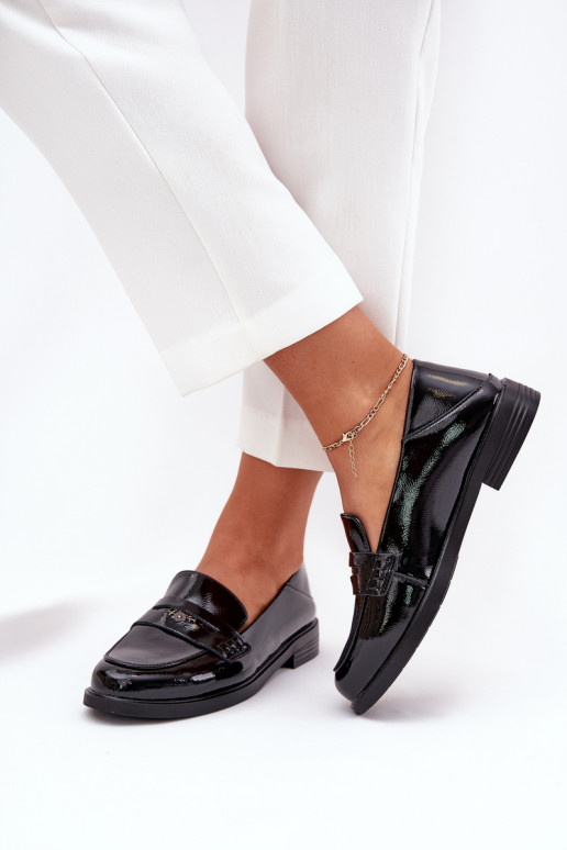 Elegantní styl Lakované mokasíny  Z Naturalnej Skóry Vinceza 18100 Černé Elegantní styl Lakované mokasíny  Z Naturalnej Skóry Vinceza 18100 Černé