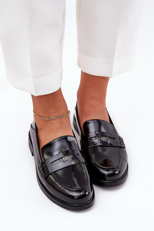 Elegantní styl Lakované mokasíny  Z Naturalnej Skóry Vinceza 18100 Černé Elegantní styl Lakované mokasíny  Z Naturalnej Skóry Vinceza 18100 Černé