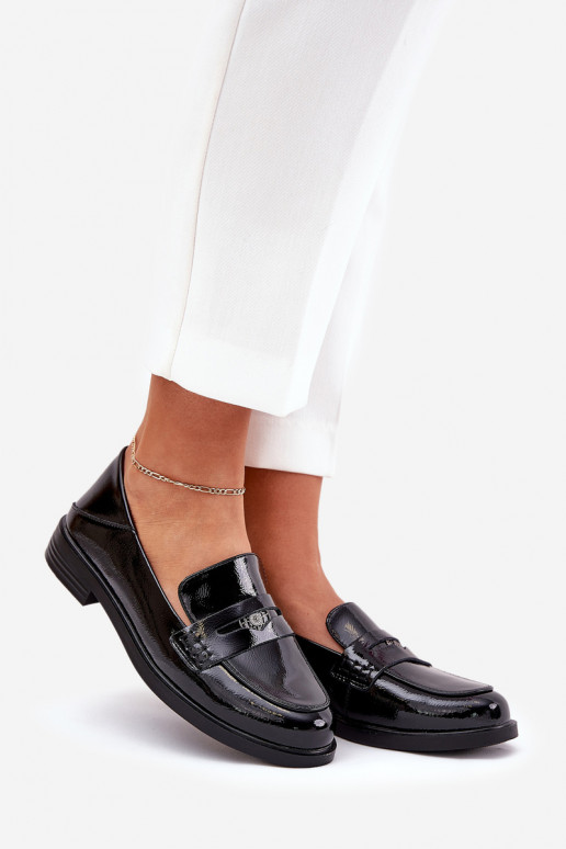 Elegantní styl Lakované mokasíny  Z Naturalnej Skóry Vinceza 18100 Černé Elegantní styl Lakované mokasíny  Z Naturalnej Skóry Vinceza 18100 Černé